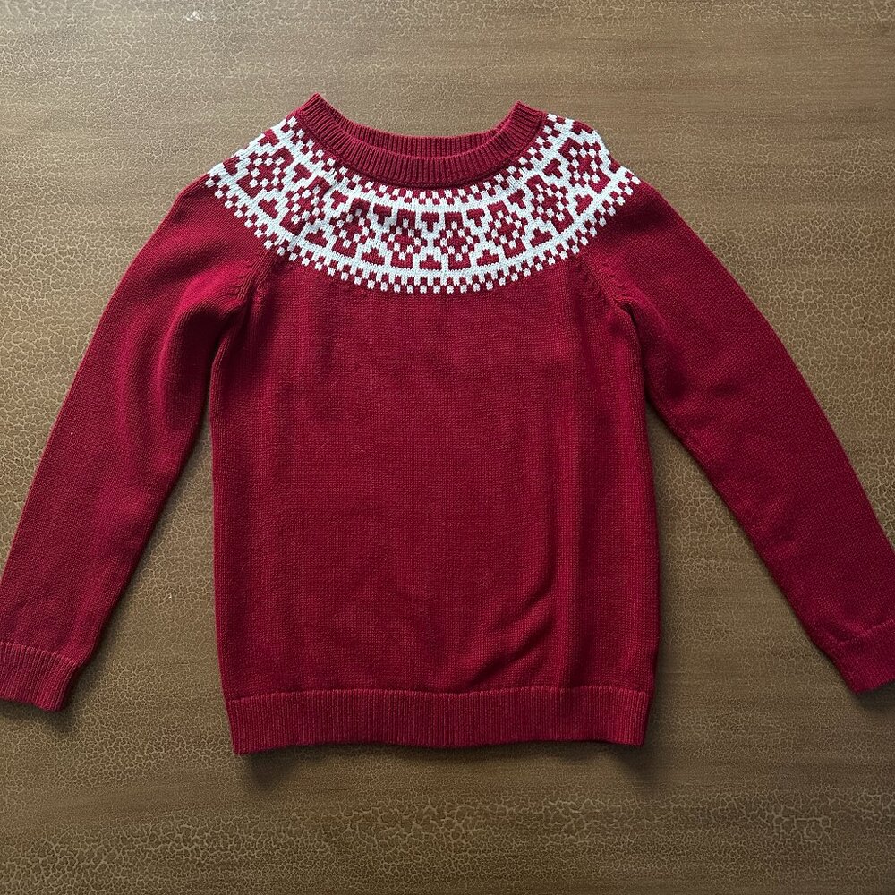 Talbot Red & White Knit Sweater - Size Small